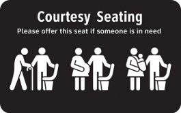 Sample of a courtesy seating sign