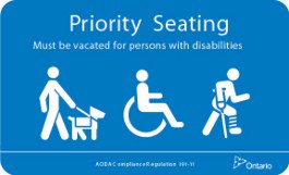 Sample of a priority seating sign