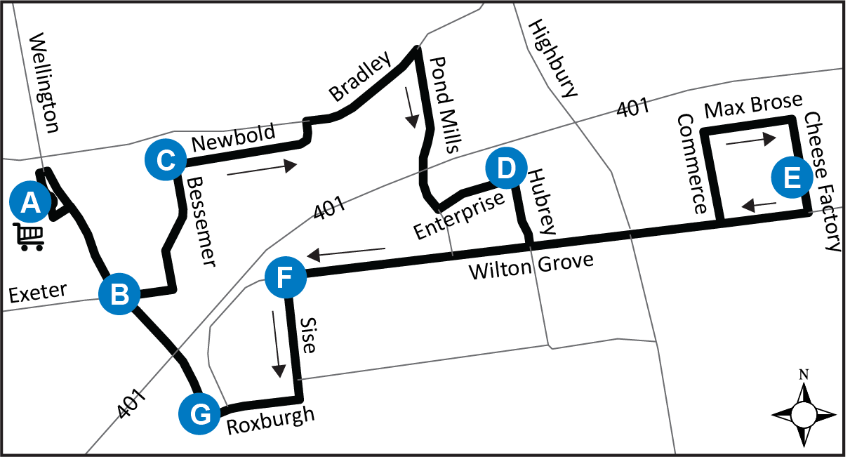 Route 30 Cheese Factory Rd London Transit Commission