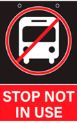Image of stop level notice of stop not in use.